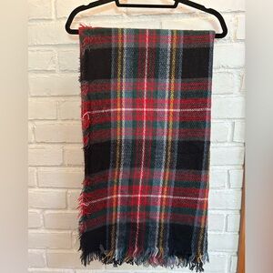 Plaid blanket scarf